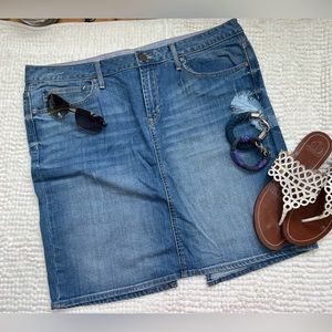 Distressed Gap Denim Skirt